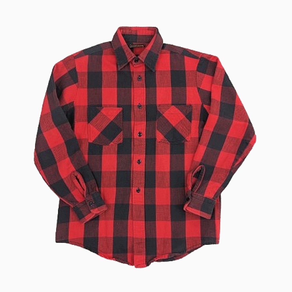 vintage 80's cotton plaid work shirt